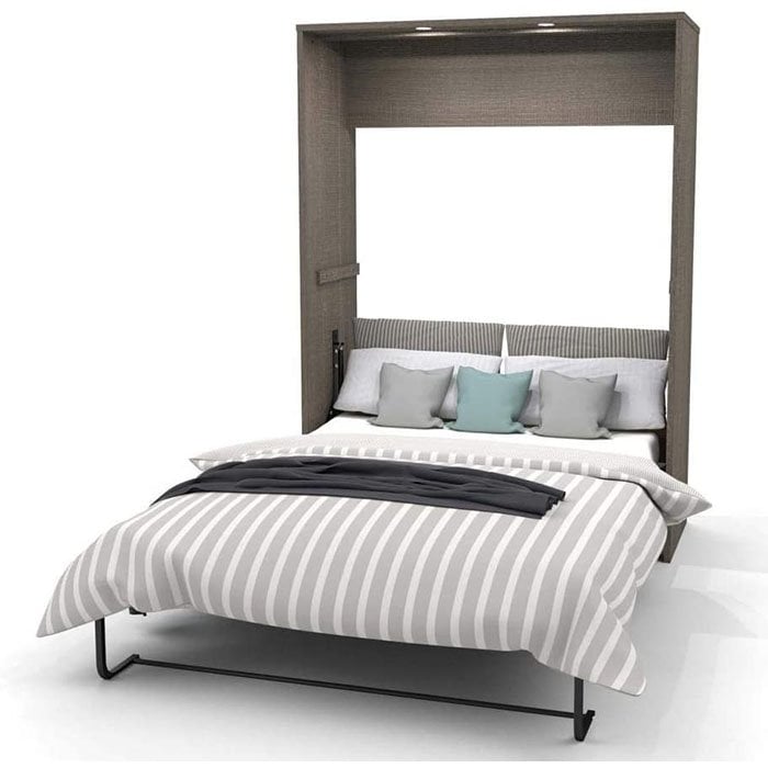 Twin Wood Murphy Bed with Storage Shelves & Drawer, Modern Wall Bed Can Be  Folded into a Cabinet, for Bedroom Living Room, Grey - Yahoo Shopping