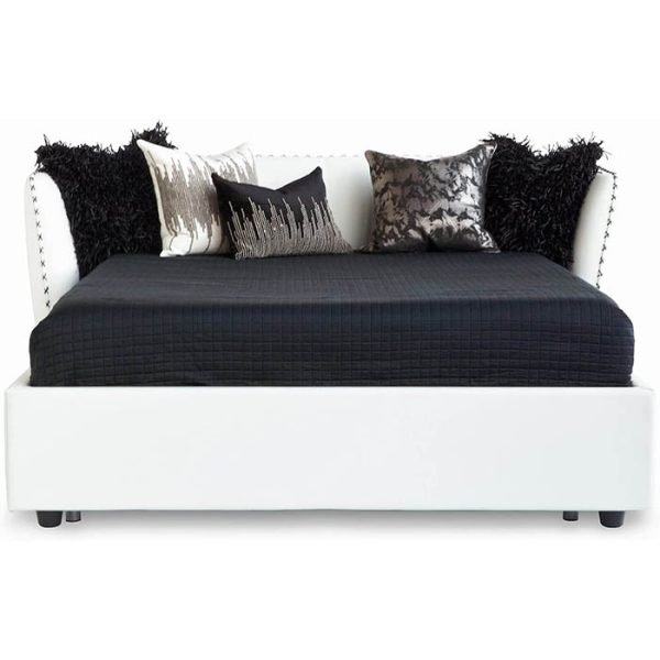 Zuri Leather Platform Bed Front