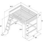 Letto A Soppalco Dorel Living Denver - Struttura In Legno Blu Con Testiera E Pediera Piene, Ideale Per Spazi Piccoli - 4